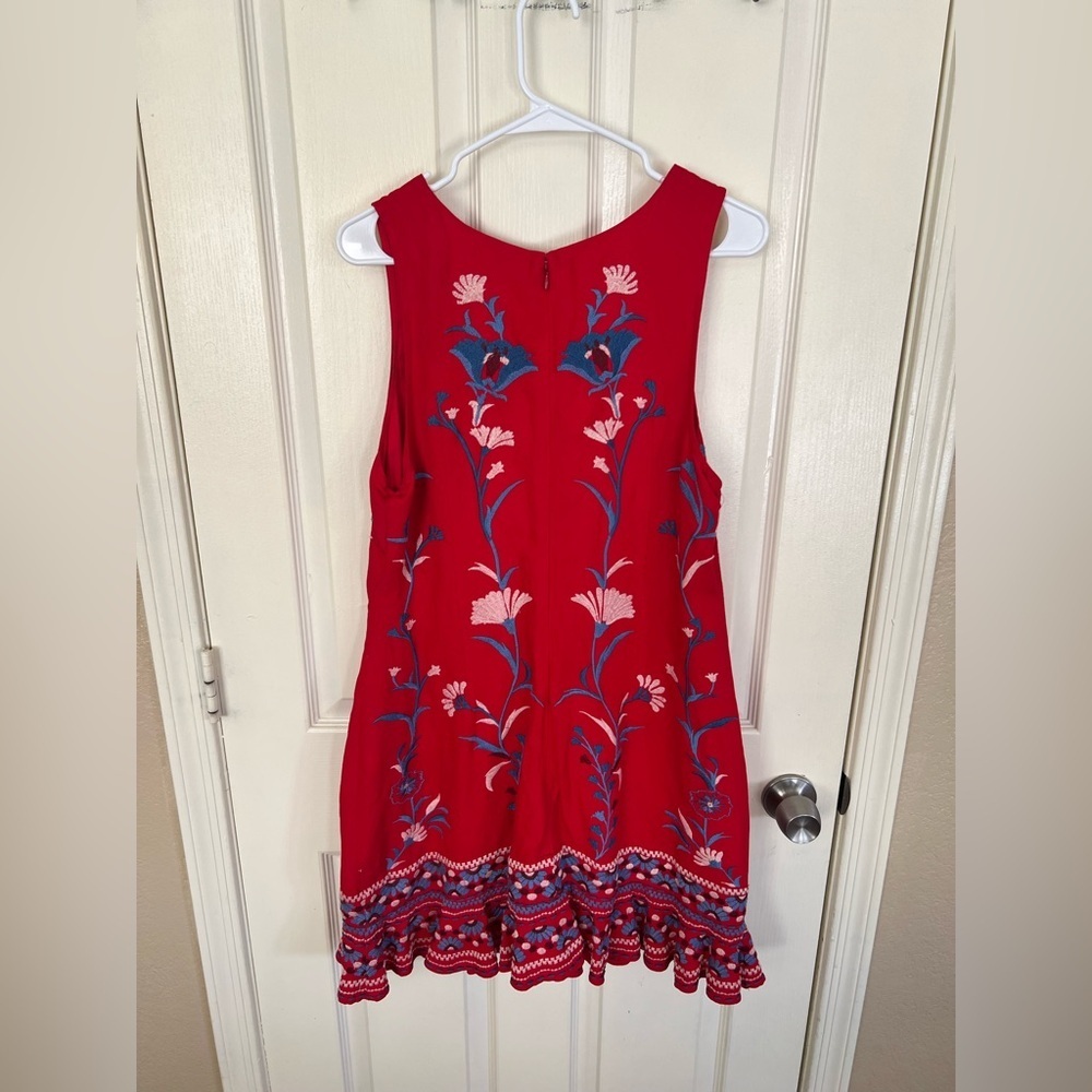 Anthropologie Akemi + Kin Embroidered Red Dress - Picture 10 of 13
